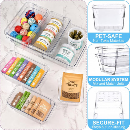 Expandable Clear Drawer Organizer, 3-Size Extendable Drawer Divider, Adjustable Plastic Storage Box, Arcrylic Storage Bins for Makeup Vanity Drawer Dresser DIY Desk Office Kitchen Utensils