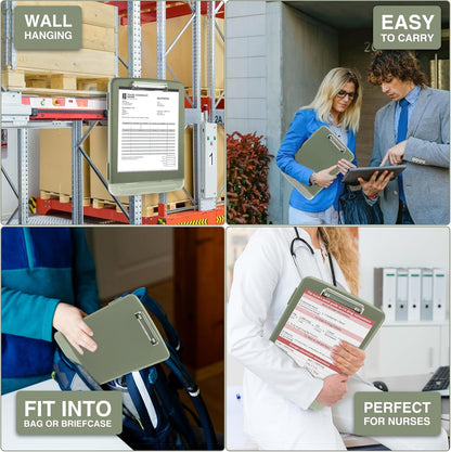 Clipboard with Storage, Clip Board 8.5 x 11 with Pen Holder, High Capacity Plastic Organization Case Box for Letter Legal A4 Size Paper, Nurses Teachers Must Haves, School & Office Supplies