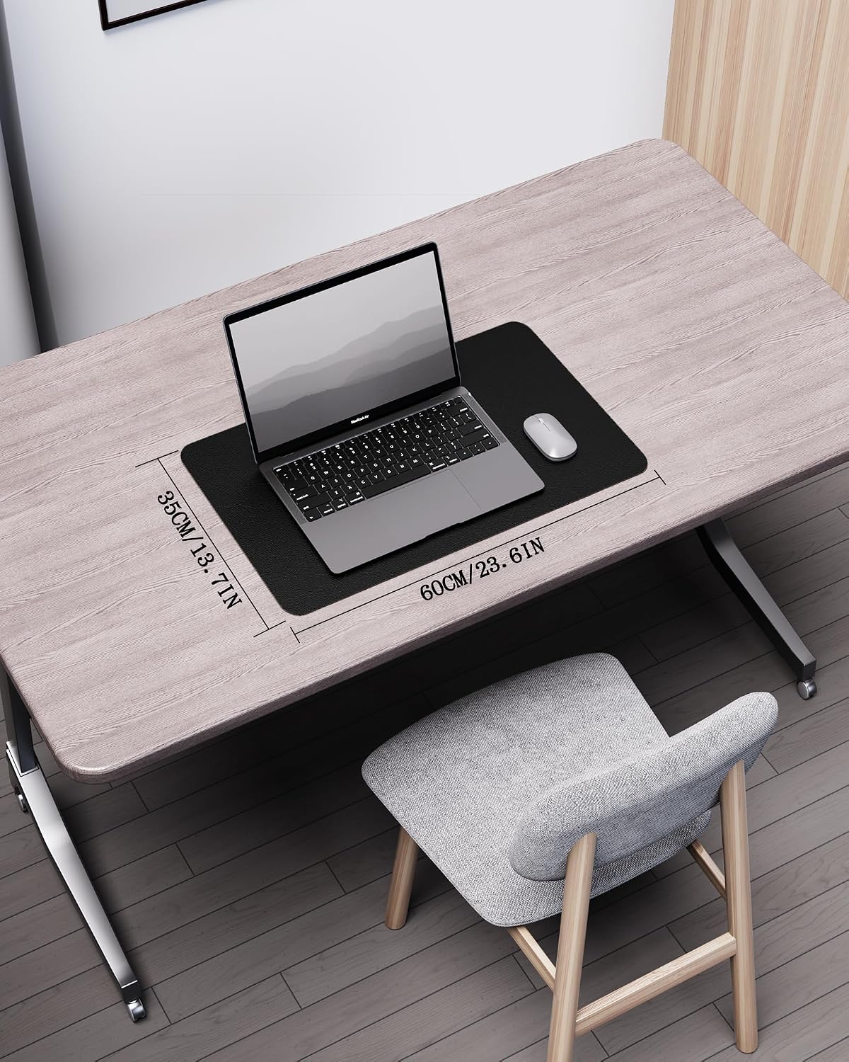 Double-Sided Desk Pad, 31.5"x15.7"Leather Desk Mat, Eco Cork Desk Pad Protector,Large Mouse Pad,Waterproof Desk Blotter for Office/Home(Coffee)