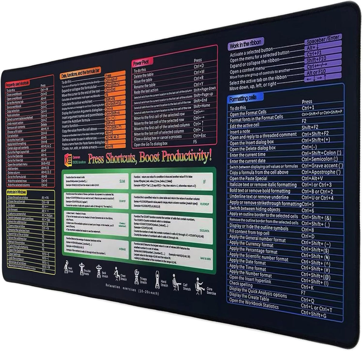 XXL Professional Large Mouse Pad & Computer Game Mouse Mat (35.4x15.7x0.1IN, Map) (90 * 40 Map)