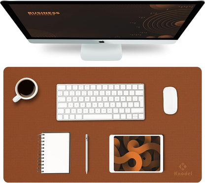 K KNODEL Large Office Leather Desk Mat, Mouse and Keyboard Pad, Computer and Laptop Mat, Desktop Protector and Cover, Writing Pad and Blotter (31.5"x15.7", Black)