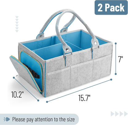 Baby Diaper Caddy Organizer, Gray, Medium