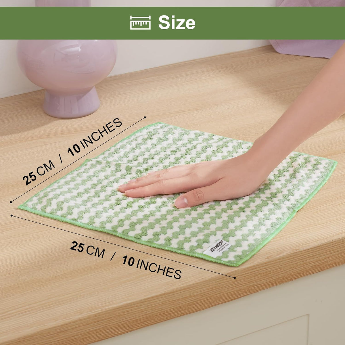 18 Pack Microfiber Cleaning Cloth, Kitchen Towels for Dish Drying Washing, Absorbent Streak Free Lint Free Rags for Cleaning, Reusable and Washable Towels - 10" x 10"