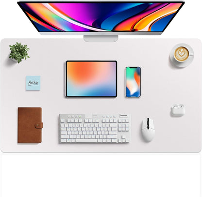 Aothia Leather Office Desk Pad Protector, Non-Slip PU Leather Desk Blotter, Waterproof Laptop Writing Mouse Pad for Office and Home, Black, 31.5" x 15.7" - Colors B
