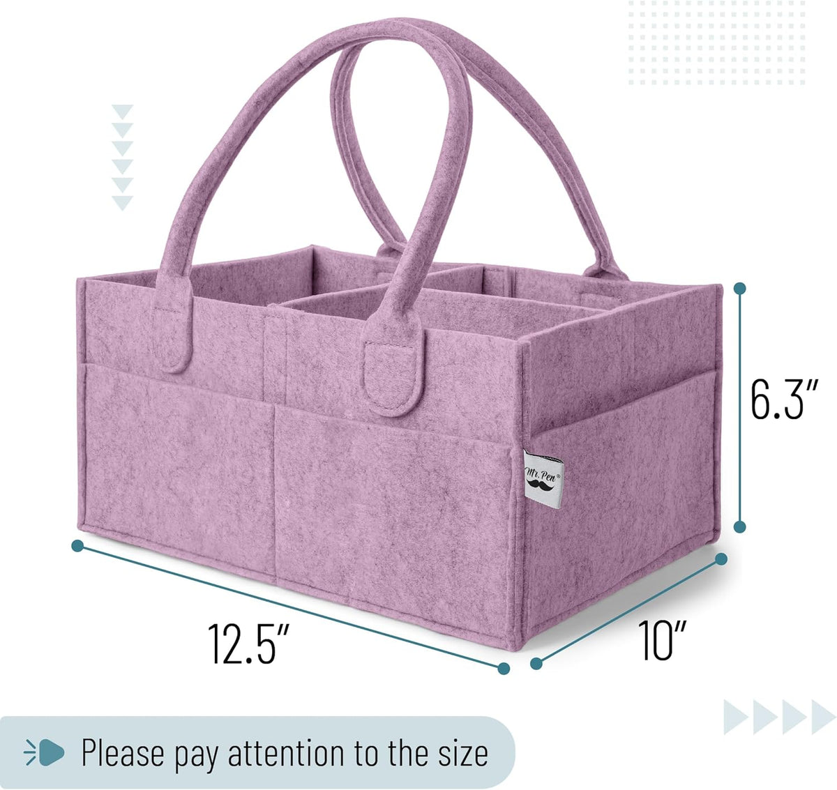 Baby Diaper Caddy Organizer, Gray, Medium