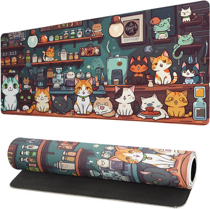 Japanese Mouse Pad, Large Japanese Desk Mat, XL Anime Gaming Keyboard Mat, Non-Slip Rubber Base, Big Extended Desk Protector for Home Office, 31.5”x11.8”
