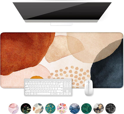 Auhoahsil Desk Mat, Ultra Large Mouse Pad, XXL Gaming Mousepad, Green Tropical Leaves Deskpad, Big Extended Full Size Mouse Pad, Desktop Desk Matt for Keyboard, Laptop & Computer, 35.5 x 15.7 in - Colors B