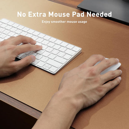 Aothia Leather Office Desk Pad Protector, Non-Slip PU Leather Desk Blotter, Waterproof Laptop Writing Mouse Pad for Office and Home, Black, 31.5" x 15.7" - Colors B