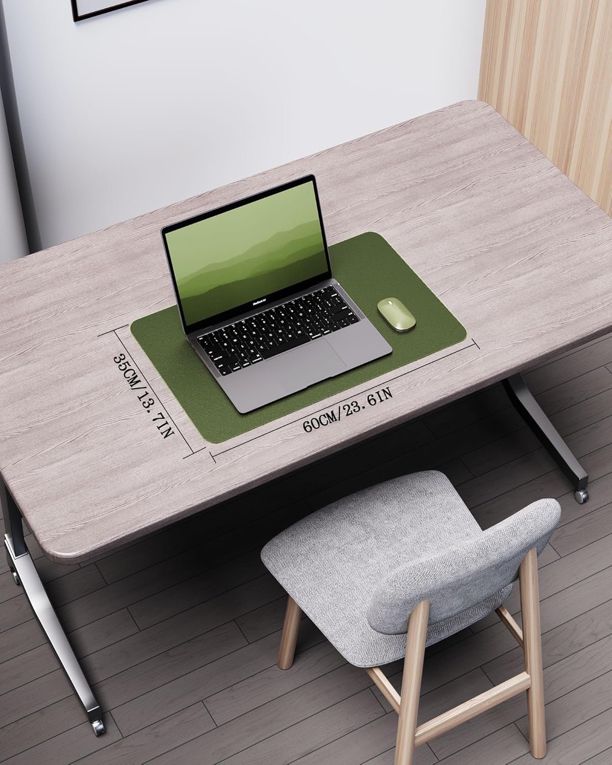 Double-Sided Desk Pad, 31.5"x15.7"Leather Desk Mat, Eco Cork Desk Pad Protector,Large Mouse Pad,Waterproof Desk Blotter for Office/Home(Coffee)