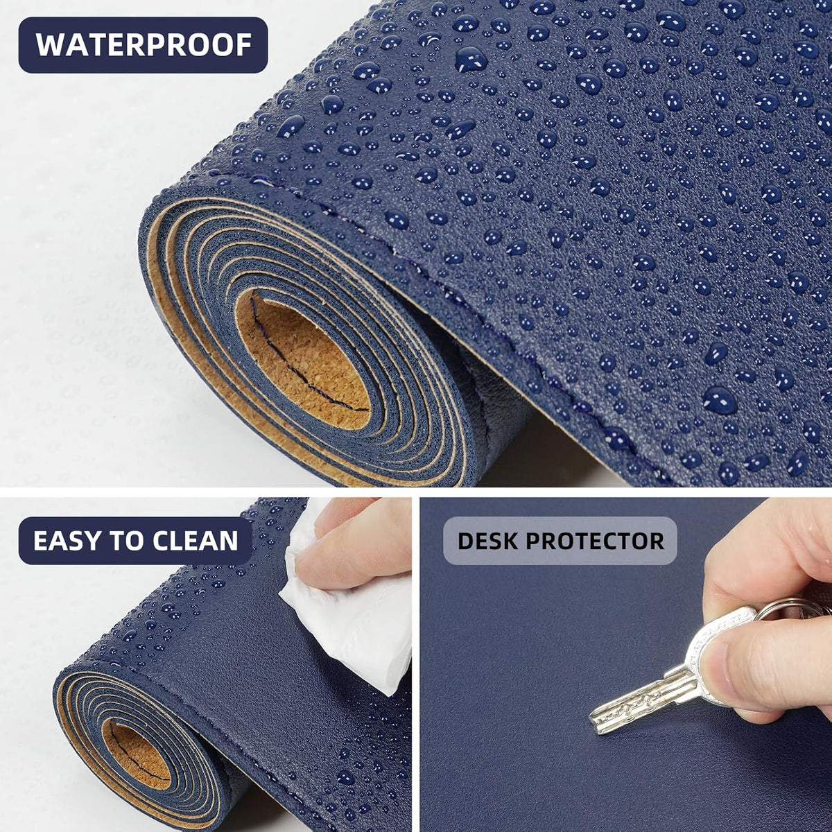 Large Desk Mat, 47" x 17", Black
