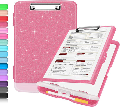 Clipboard with Storage, Clip Board 8.5 x 11 with Pen Holder, High Capacity Plastic Organization Case Box for Letter Legal A4 Size Paper, Nurses Teachers Must Haves, School & Office Supplies
