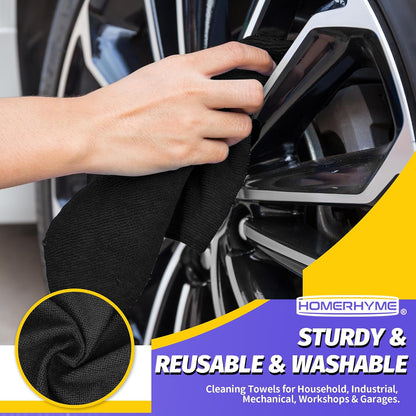 Microfiber Cleaning Cloth, Cleaning Rags Microfiber Towel Bulk Absorbent Lint-Free Wash Cloths, All-Purpose Shop Towels for Cars, Automotive, Garage, Home & Kitchen 11.5"*11.5"
