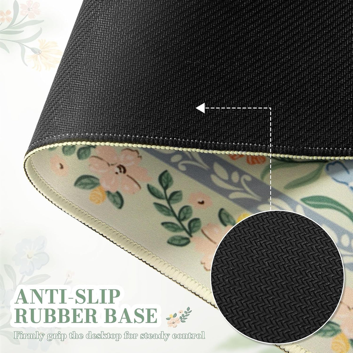 iCasso Desk Mat for Keyboard and Mouse, Large Mouse Pad, Desk Pad Mat, Anti-Slip Big Mousepad with Stitched Edges for Computer Desktop(Deep Green)