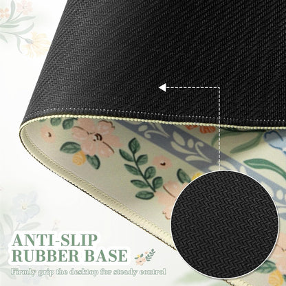 iCasso Desk Mat for Keyboard and Mouse, Large Mouse Pad, Desk Pad Mat, Anti-Slip Big Mousepad with Stitched Edges for Computer Desktop(Deep Green)