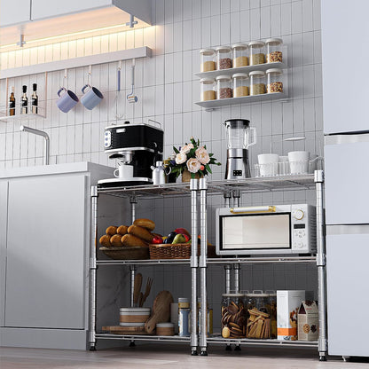M MZG 450 lbs Steel Storage Shelving 3-Tier Utility Shelving Unit Steel Organizer Wire Rack for Home,Kitchen,Office (11.8" D x 17.7" W x 26.3" H) - Colors A
