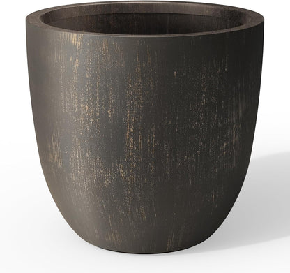 Kante 8.9" H x 10" W Small Concrete Planter, Compact Desktop Plant Pot with Drainage Hole & Rubber Plug – Lightweight Breathable Cement Container for Succulents, Cactus, Herbs, Indoor Outdoor, Gift