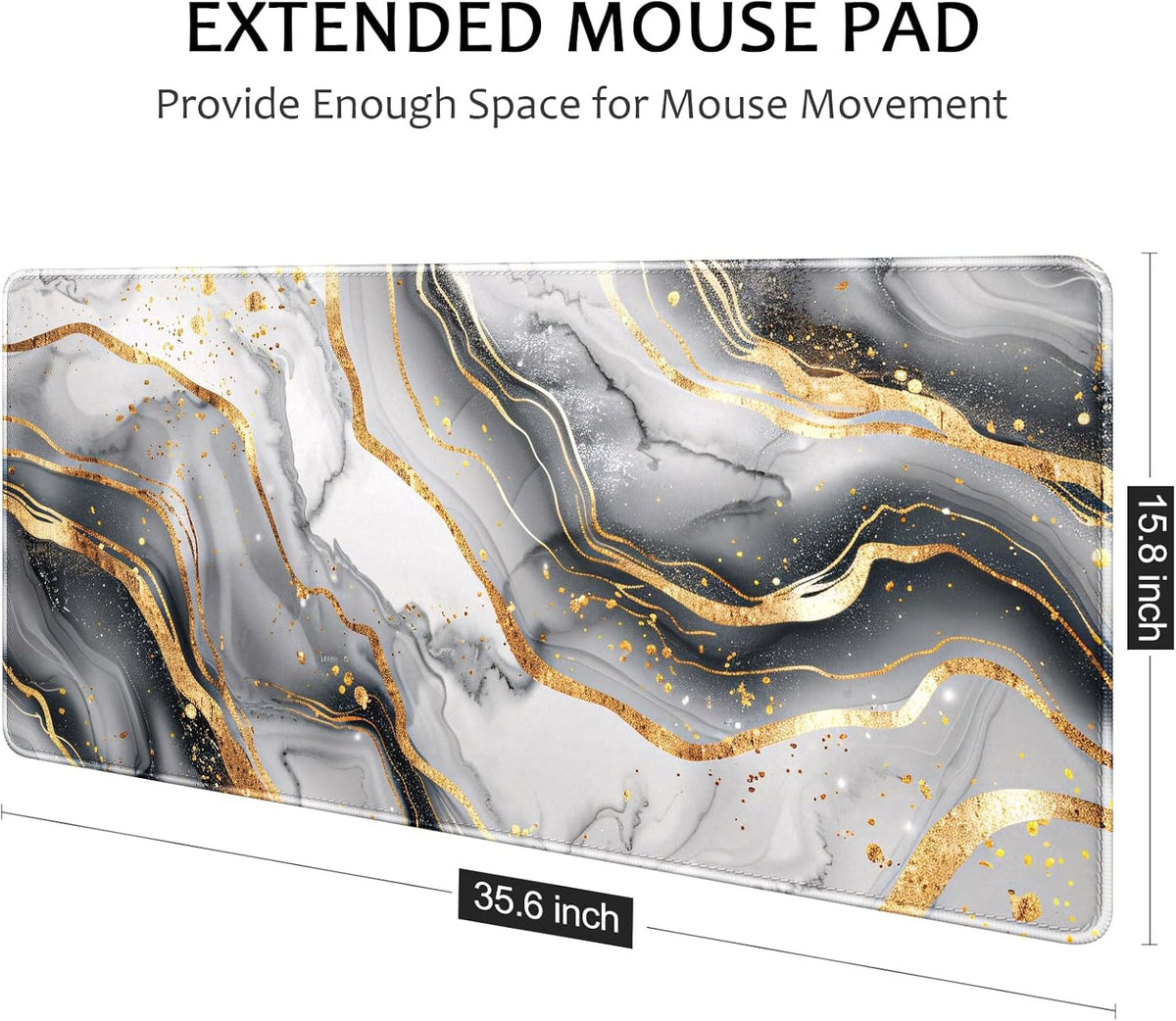 Auhoahsil Desk Mat, Ultra Large Mouse Pad, XXL Gaming Mousepad, Green Tropical Leaves Deskpad, Big Extended Full Size Mouse Pad, Desktop Desk Matt for Keyboard, Laptop & Computer, 35.5 x 15.7 in - Colors B