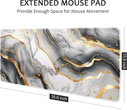Auhoahsil Desk Mat, Ultra Large Mouse Pad, XXL Gaming Mousepad, Green Tropical Leaves Deskpad, Big Extended Full Size Mouse Pad, Desktop Desk Matt for Keyboard, Laptop & Computer, 35.5 x 15.7 in - Colors B