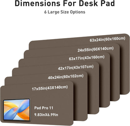 Aothia Leather Office Desk Pad Protector, Non-Slip PU Leather Desk Blotter, Waterproof Laptop Writing Mouse Pad for Office and Home, Black, 31.5" x 15.7" - Colors B