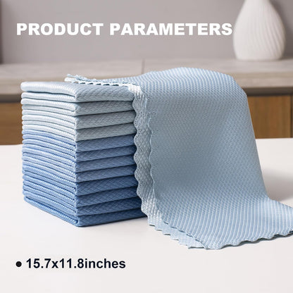 18 Pack Microfiber Cleaning Cloth, Kitchen Towels for Dish Drying Washing, Absorbent Streak Free Lint Free Rags for Cleaning, Reusable and Washable Towels - 10" x 10"
