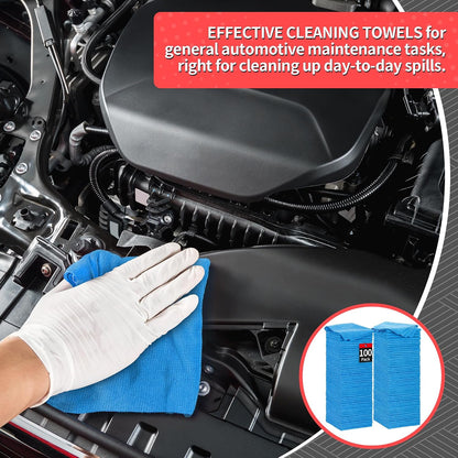 Microfiber Cleaning Cloth, Cleaning Rags Microfiber Towel Bulk Absorbent Lint-Free Wash Cloths, All-Purpose Shop Towels for Cars, Automotive, Garage, Home & Kitchen 11.5"*11.5"