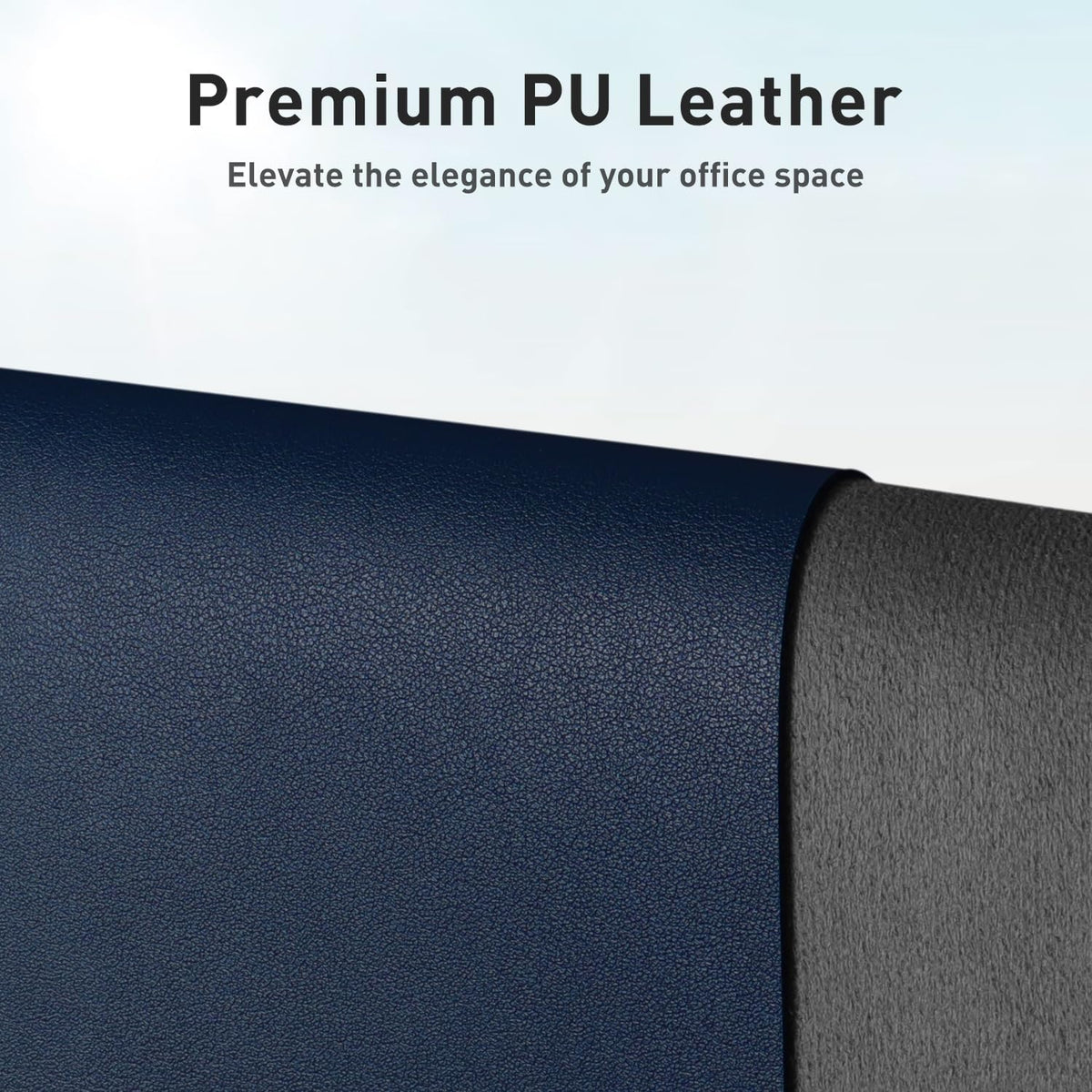 Aothia Leather Office Desk Pad Protector, Non-Slip PU Leather Desk Blotter, Waterproof Laptop Writing Mouse Pad for Office and Home, Black, 31.5" x 15.7" - Colors B