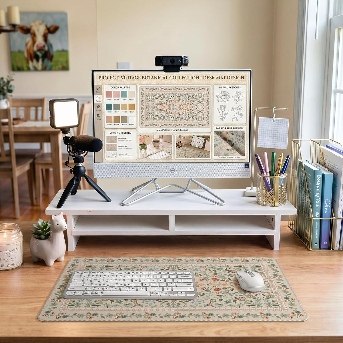 iCasso Desk Mat for Keyboard and Mouse, Large Mouse Pad, Desk Pad Mat, Anti-Slip Big Mousepad with Stitched Edges for Computer Desktop(Deep Green)