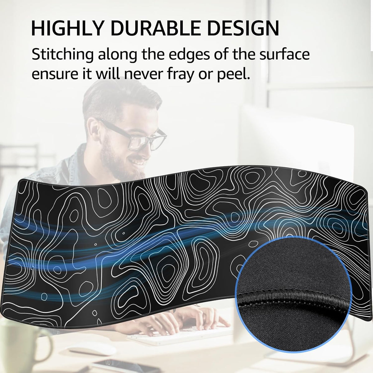 KTRIO Large Gaming Mouse Pad Desk Mat for Gamer, 31.5" x 11.8", Black, XL | Extended Size Design, Superior Micro-Weave Cloth, Non-Slip Rubber Base, Durable Stitched Edges, Water-Resistant Coating