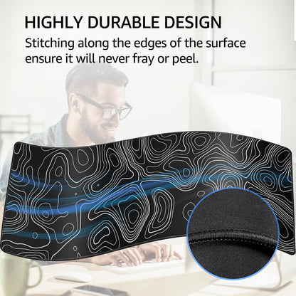 KTRIO Large Gaming Mouse Pad Desk Mat for Gamer, 31.5" x 11.8", Black, XL | Extended Size Design, Superior Micro-Weave Cloth, Non-Slip Rubber Base, Durable Stitched Edges, Water-Resistant Coating