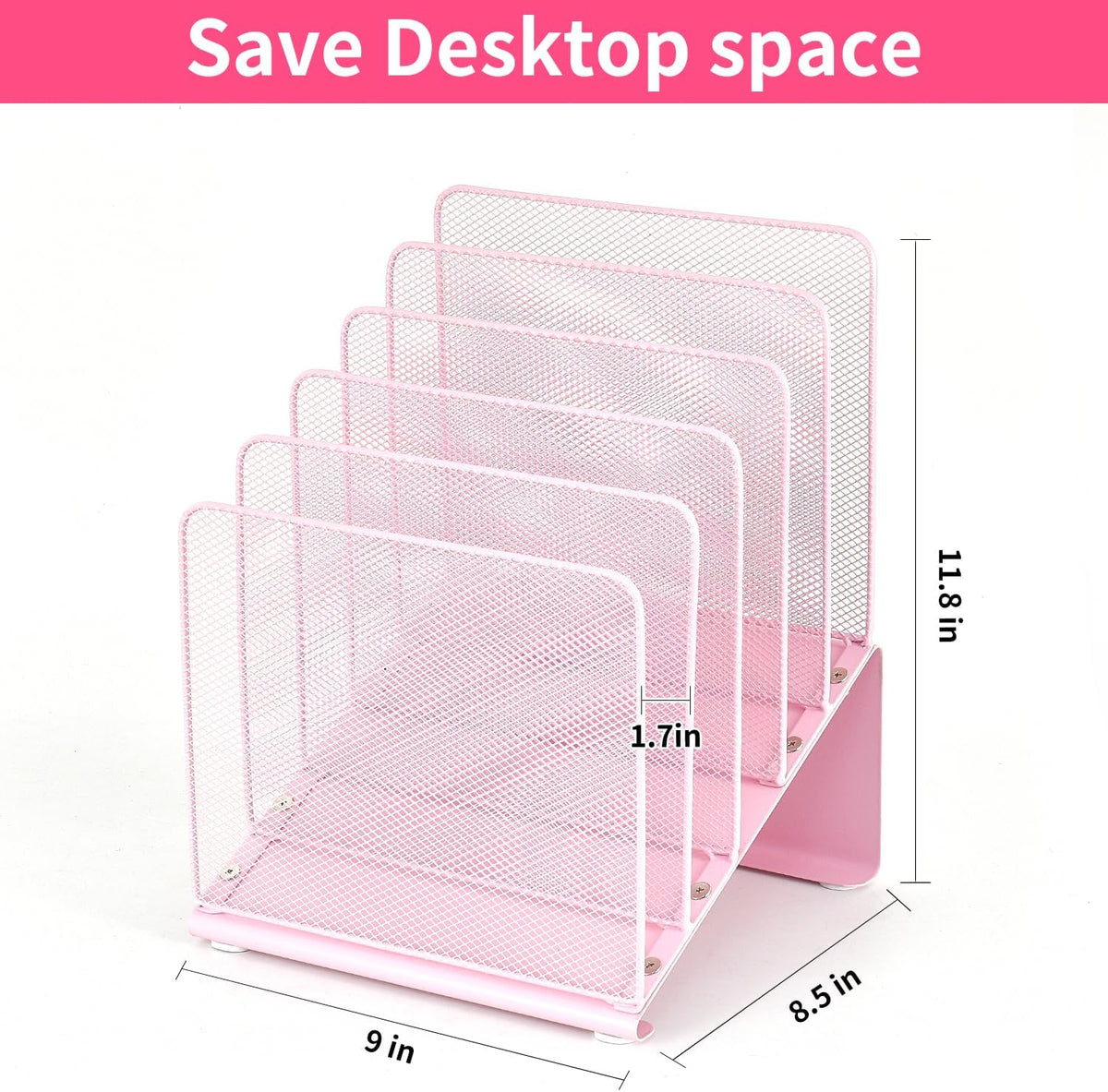 LEKETREE File Organizer for Desk, File Folder Organizer with 5-Section Vertical Rack, Suitable for Home Office Document Organization and Storage(Black)