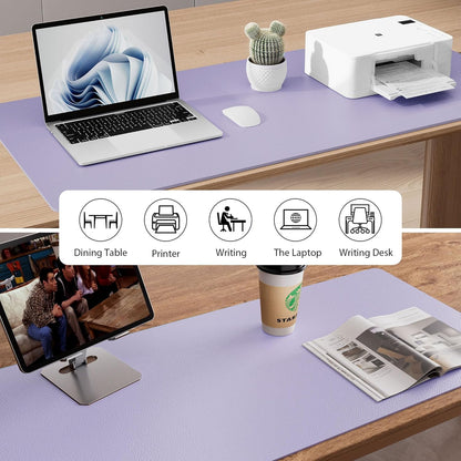 Aothia Leather Office Desk Pad Protector, Non-Slip PU Leather Desk Blotter, Waterproof Laptop Writing Mouse Pad for Office and Home, Black, 31.5" x 15.7" - Colors B