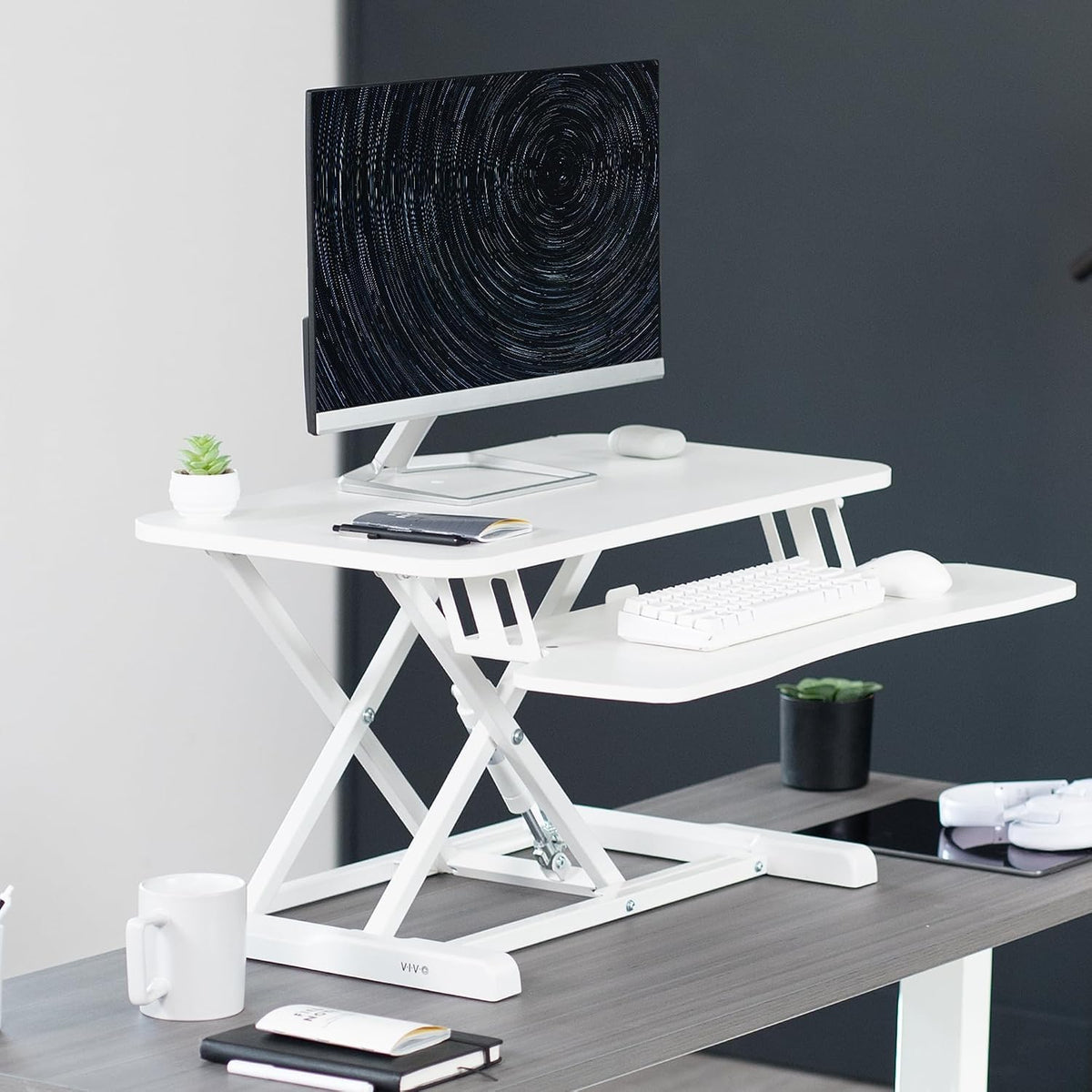 Black 32 in Standing Desk Converter, DESK-V000K