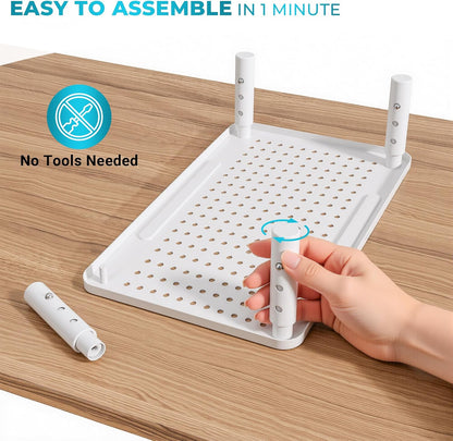 BONTEC Adjustable Monitor Stand Riser with Drawer, Ergonomic Mesh Platform Computer Monitor Stand for Desk, Ventilated Laptop and PC Stand with Cable Management, Supports up to 44lbs