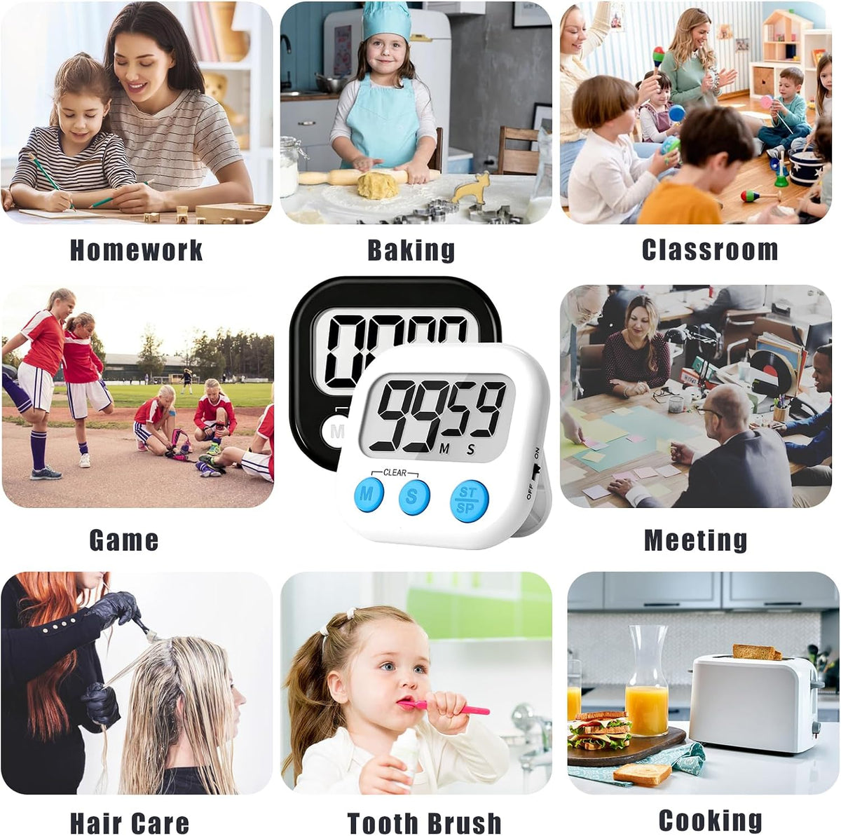 ZILLEEN Classroom Timer for Kids Teachers 2 Pack Digital Timers
