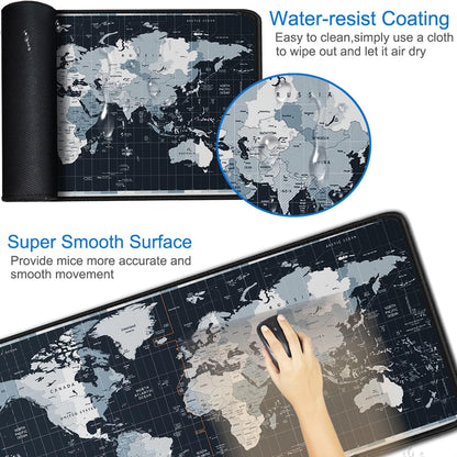 Large Gaming Mouse Pad, 31.5x15.7 inch Large Extended Computer Keyboard Mouse Mat, Water Resist Non-Slip Mousepad Rubber Base Long XXL Desk Mouse Pad for Work & Gaming, Office & Home, Black