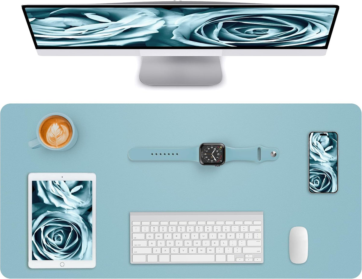 Large Desk pad mat,Mouse Pad,Office Desk Mat, Non-Slip PU Leather Desk Blotter,Large Desk pad,Waterproof Keyboard mat for Office/Home/Decor (Black,48" x 17")