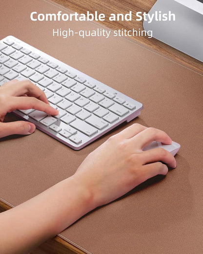 AFIING Large Desk Mat 55" x 24" - PU Leather Desk Pad Protector, Waterproof Non-Slip Extended Mouse Pad for Office Desk, Keyboard, Laptop and Home Workspace (Black)