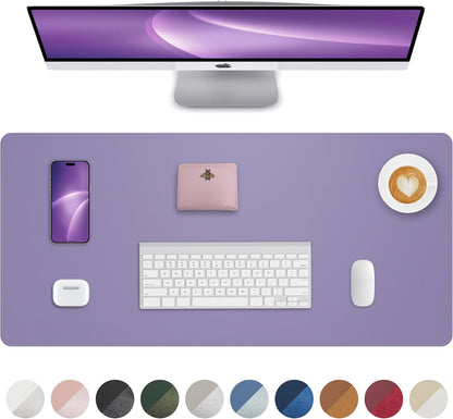 AFIING Large Desk Mat 55" x 24" - PU Leather Desk Pad Protector, Waterproof Non-Slip Extended Mouse Pad for Office Desk, Keyboard, Laptop and Home Workspace (Black)