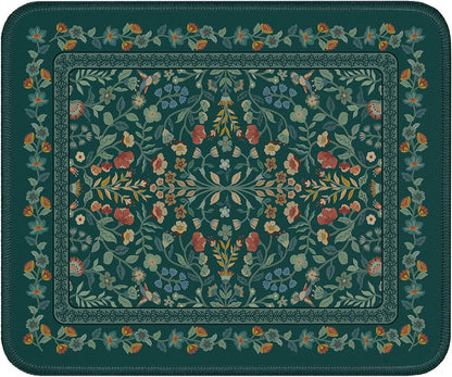iCasso Desk Mat for Keyboard and Mouse, Large Mouse Pad, Desk Pad Mat, Anti-Slip Big Mousepad with Stitched Edges for Computer Desktop(Deep Green)