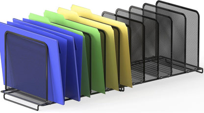 Simple Houseware Expandable 5 Section Upright File Sorter Organizer, Black