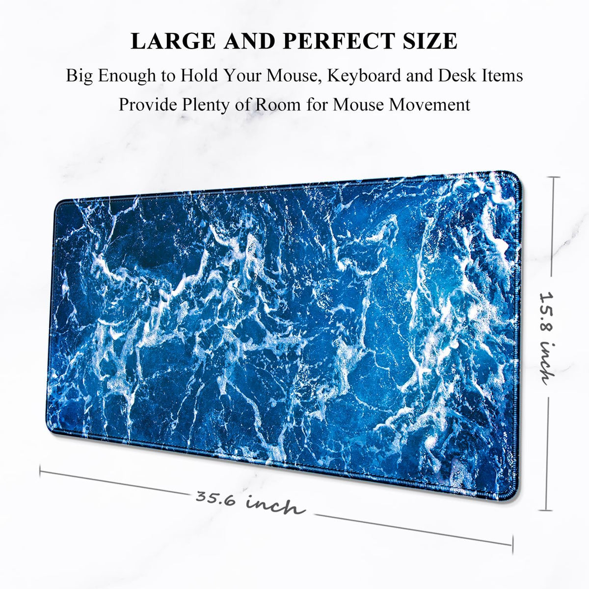 Auhoahsil Desk Mat, Ultra Large Mouse Pad, XXL Gaming Mousepad, Green Tropical Leaves Deskpad, Big Extended Full Size Mouse Pad, Desktop Desk Matt for Keyboard, Laptop & Computer, 35.5 x 15.7 in - Colors B