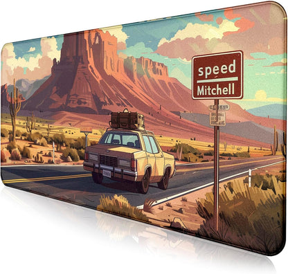 Retro American Flag XL Gaming Mouse Pad with Stitching Edge Laptop Desk Mat