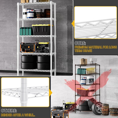 M MZG 450 lbs Steel Storage Shelving 3-Tier Utility Shelving Unit Steel Organizer Wire Rack for Home,Kitchen,Office (11.8" D x 17.7" W x 26.3" H) - Colors A