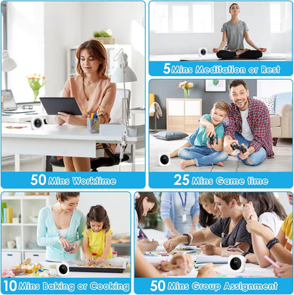 HAUKINIX 99-Minute Visual Timer with Pomodoro Timer Productivity Focus Timer Countdown Stopwatch Desk ADHD for Study, Work, Student, Procrastination, Loud Alarm/Mute/Vibration, 2 Brightness Levels