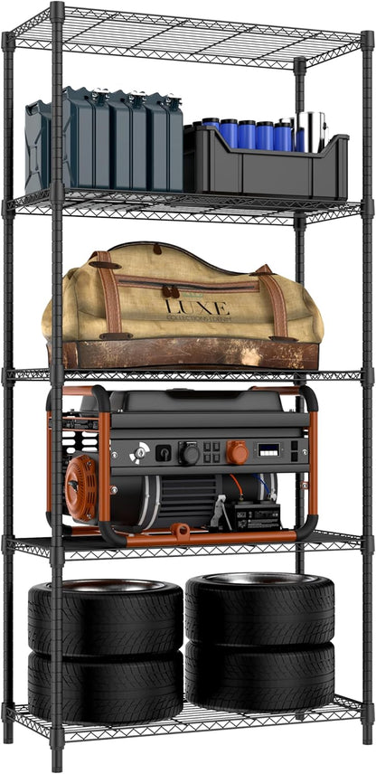 M MZG 450 lbs Steel Storage Shelving 3-Tier Utility Shelving Unit Steel Organizer Wire Rack for Home,Kitchen,Office (11.8" D x 17.7" W x 26.3" H) - Colors B