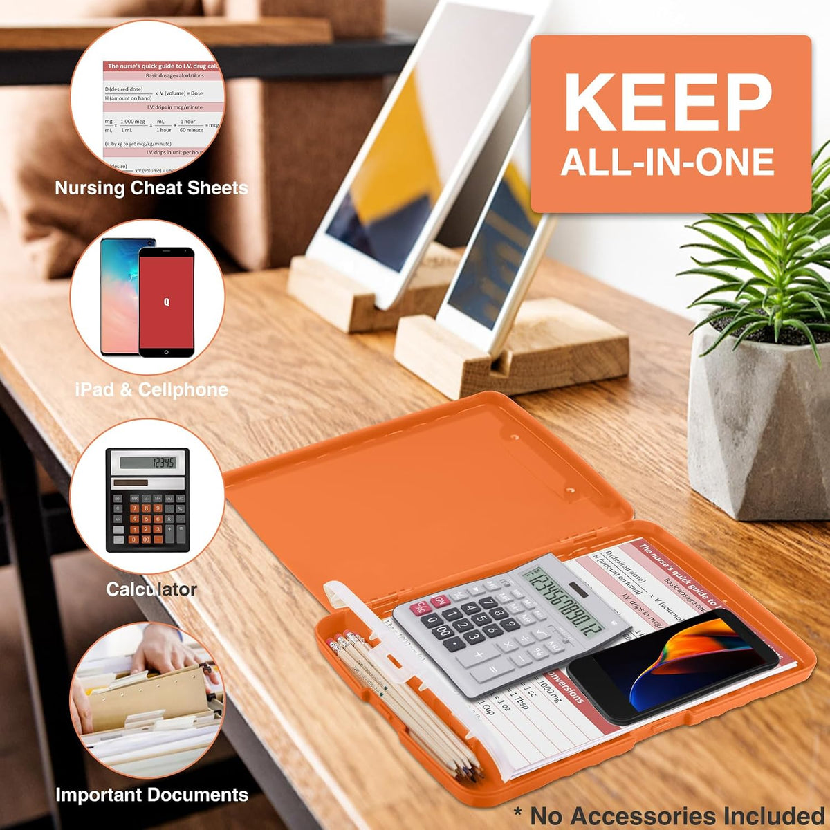 Clipboard with Storage, Clip Board 8.5 x 11 with Pen Holder, High Capacity Plastic Organization Case Box for Letter Legal A4 Size Paper, Nurses Teachers Must Haves, School & Office Supplies