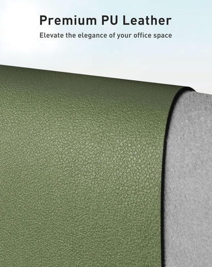 Aothia Leather Office Desk Pad Protector, Non-Slip PU Leather Desk Blotter, Waterproof Laptop Writing Mouse Pad for Office and Home, Black, 31.5" x 15.7" - Colors A