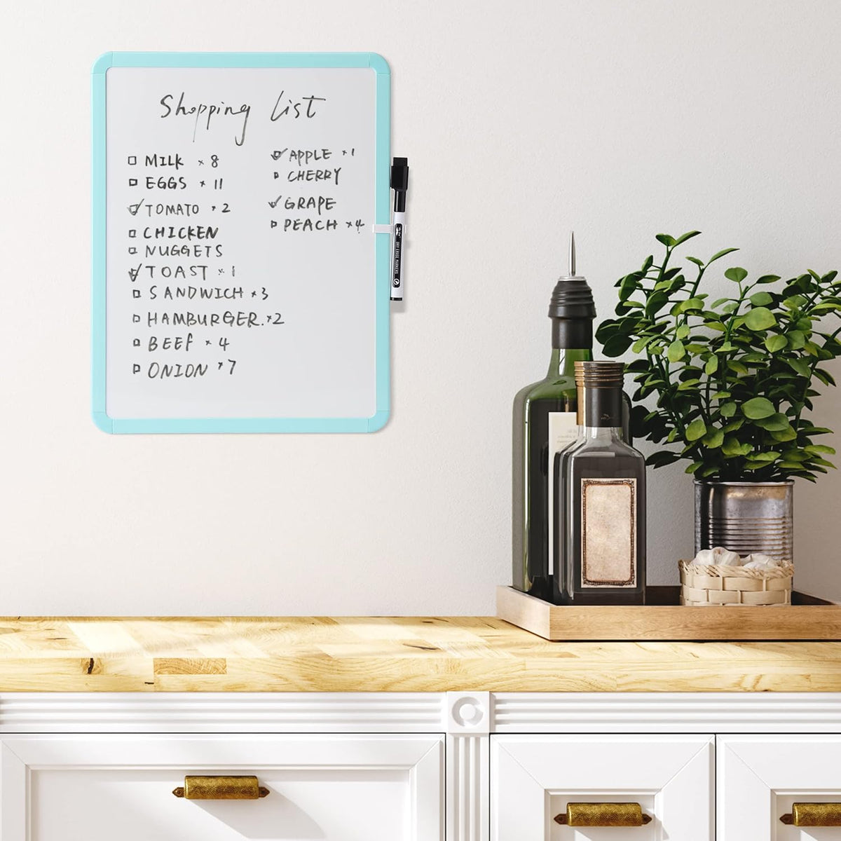 Dry Erase Board, 14” x 11”, White Frame