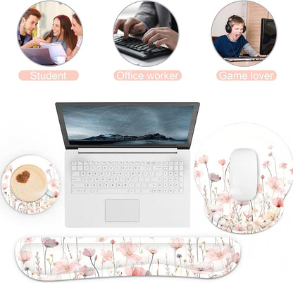 Ergonomic Mouse Pad with Wrist Rest and Keyboard Wrist Rest, Mousepad