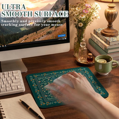 iCasso Desk Mat for Keyboard and Mouse, Large Mouse Pad, Desk Pad Mat, Anti-Slip Big Mousepad with Stitched Edges for Computer Desktop(Deep Green)
